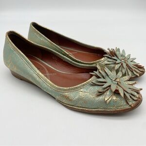 Matisse Jay Flats Shoes Size 9 Turquoise Gold